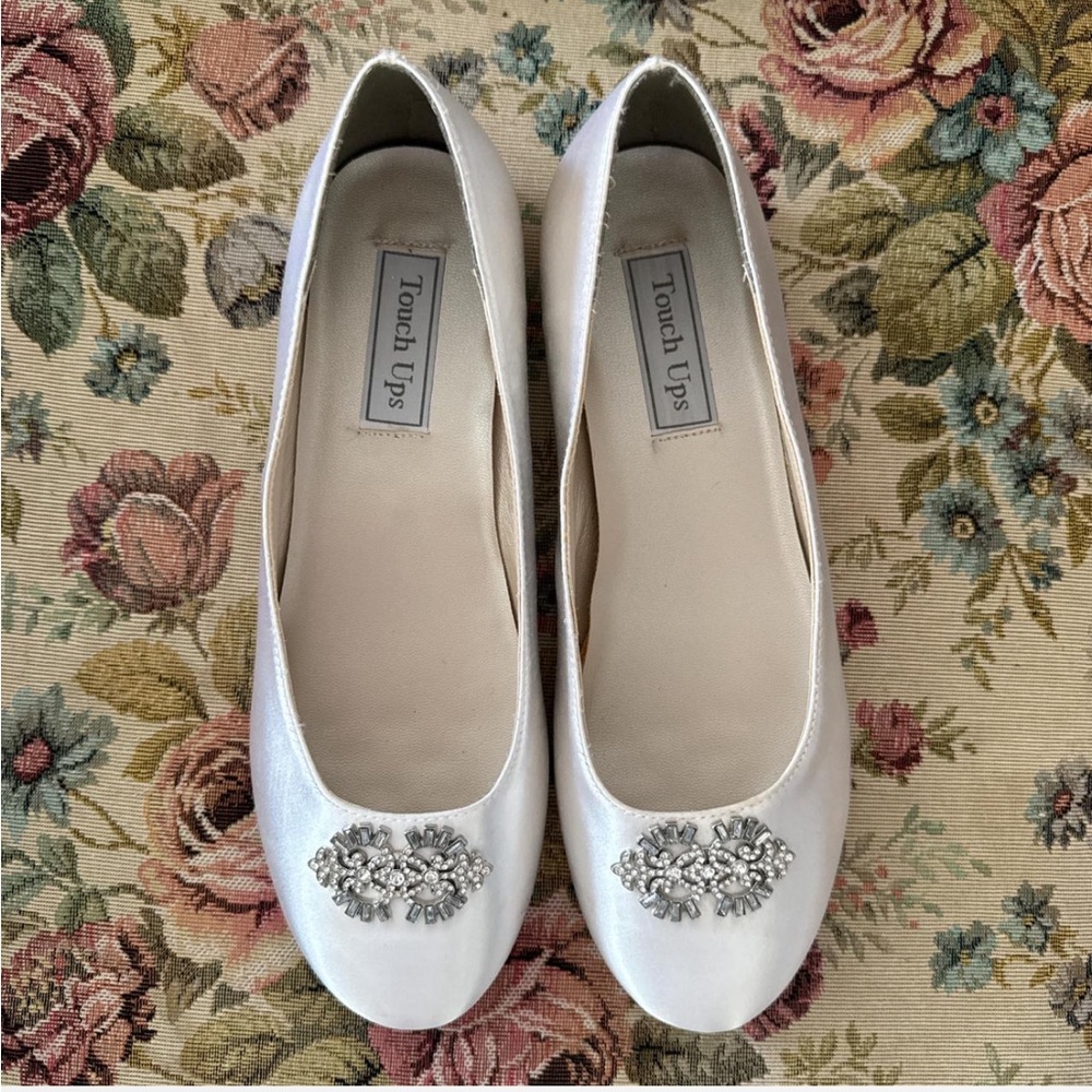 Touch Ups Ivory Satin Flats